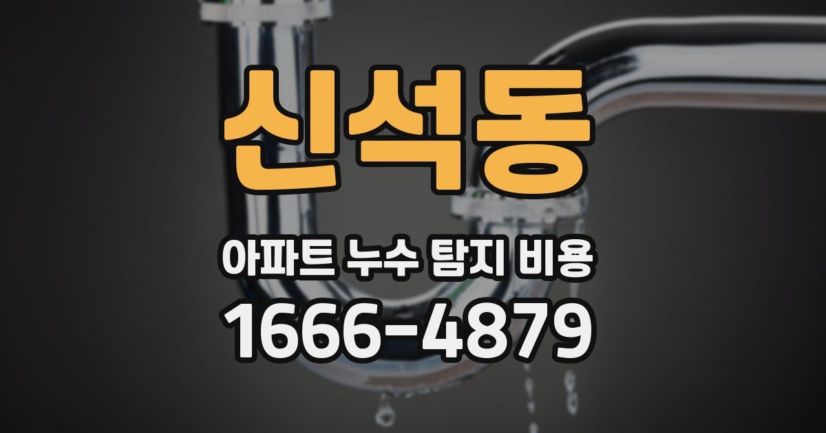 신석동 아파트 누수 탐지 비용
