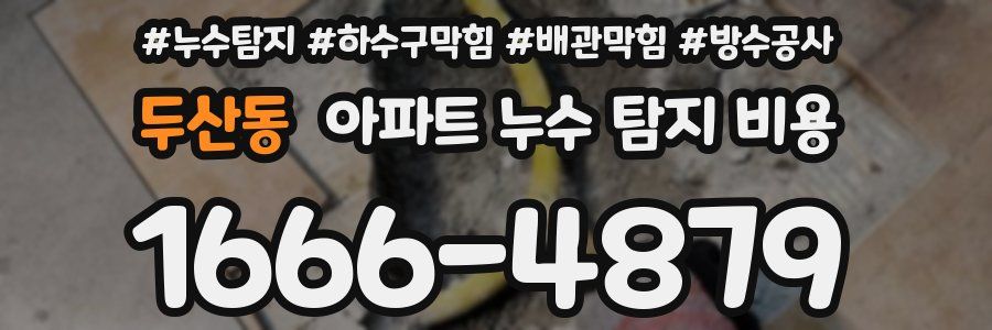 두산동 아파트 누수 탐지 비용
