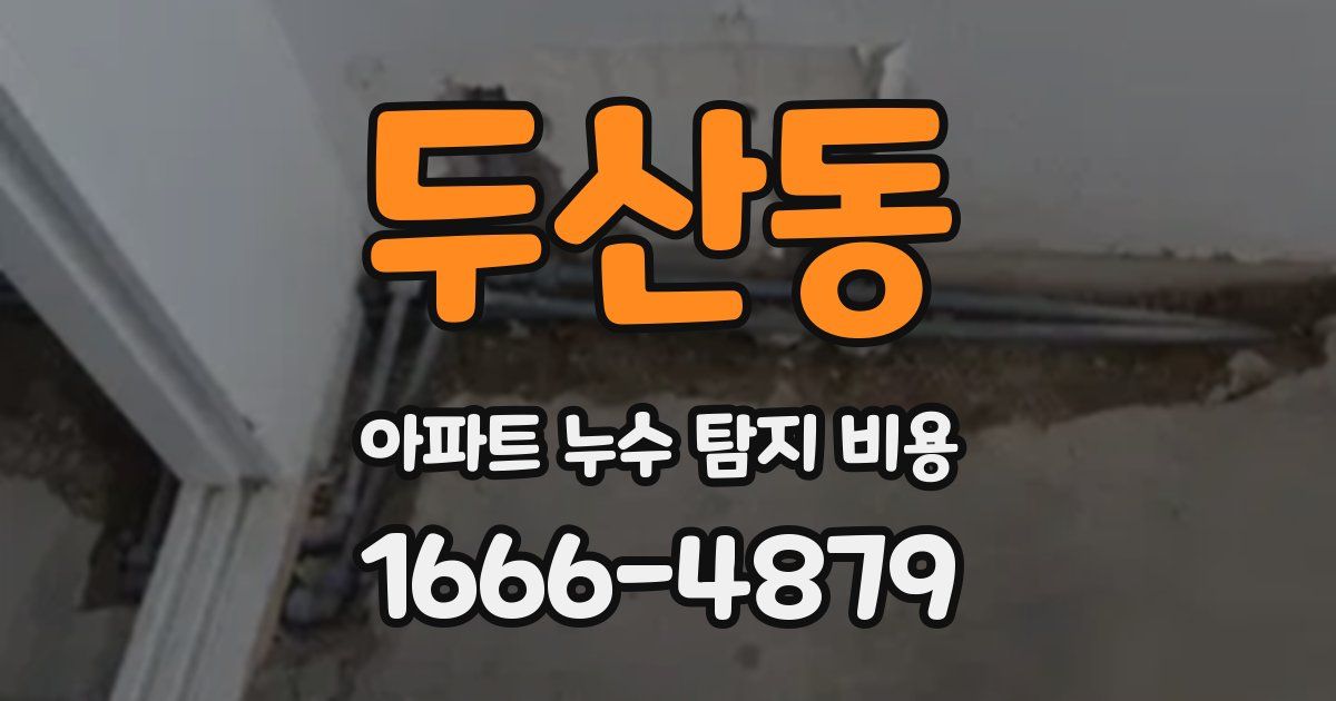 두산동 아파트 누수 탐지 비용