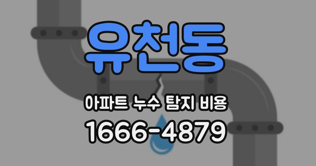 유천동 아파트 누수 탐지 비용