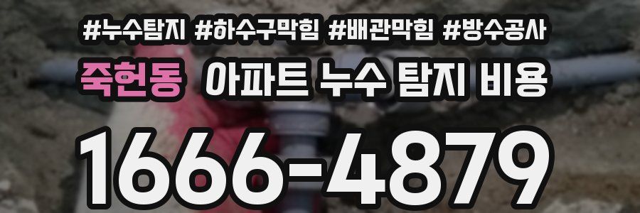 죽헌동 아파트 누수 탐지 비용