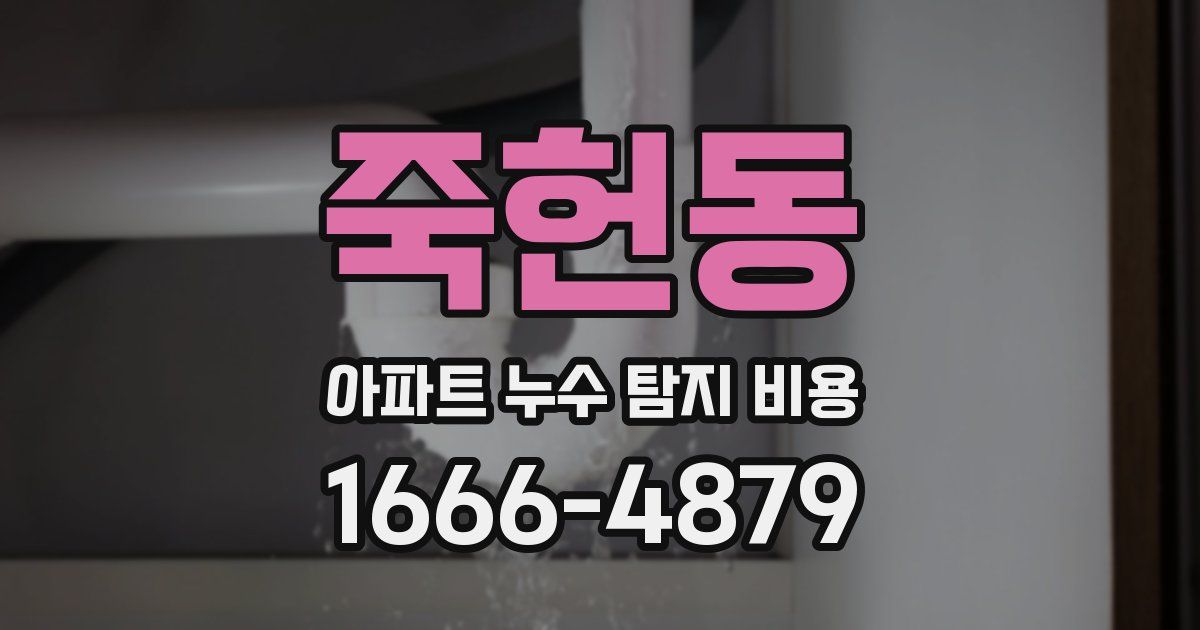 죽헌동 아파트 누수 탐지 비용