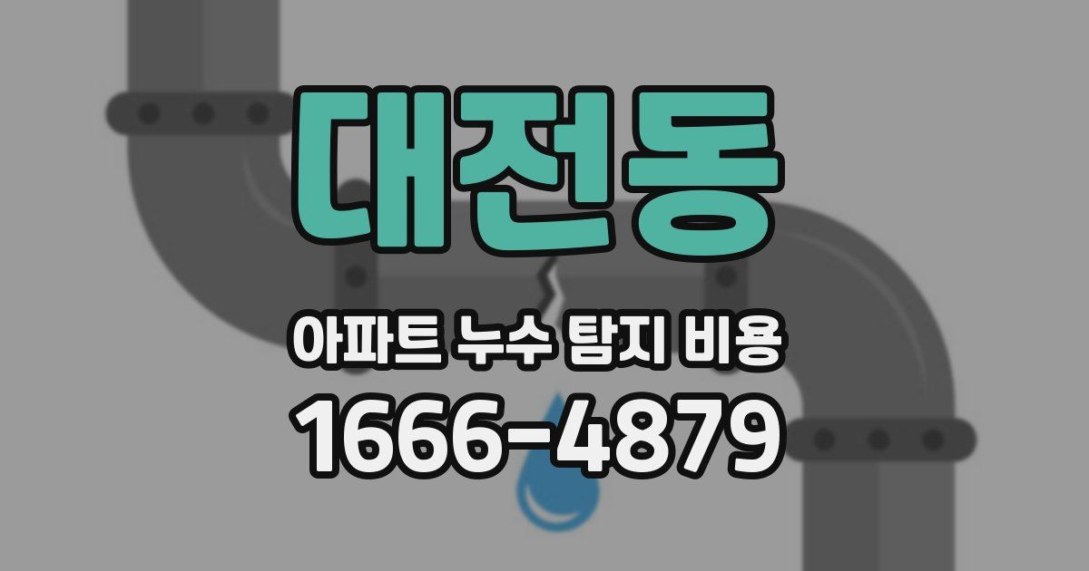대전동 아파트 누수 탐지 비용
