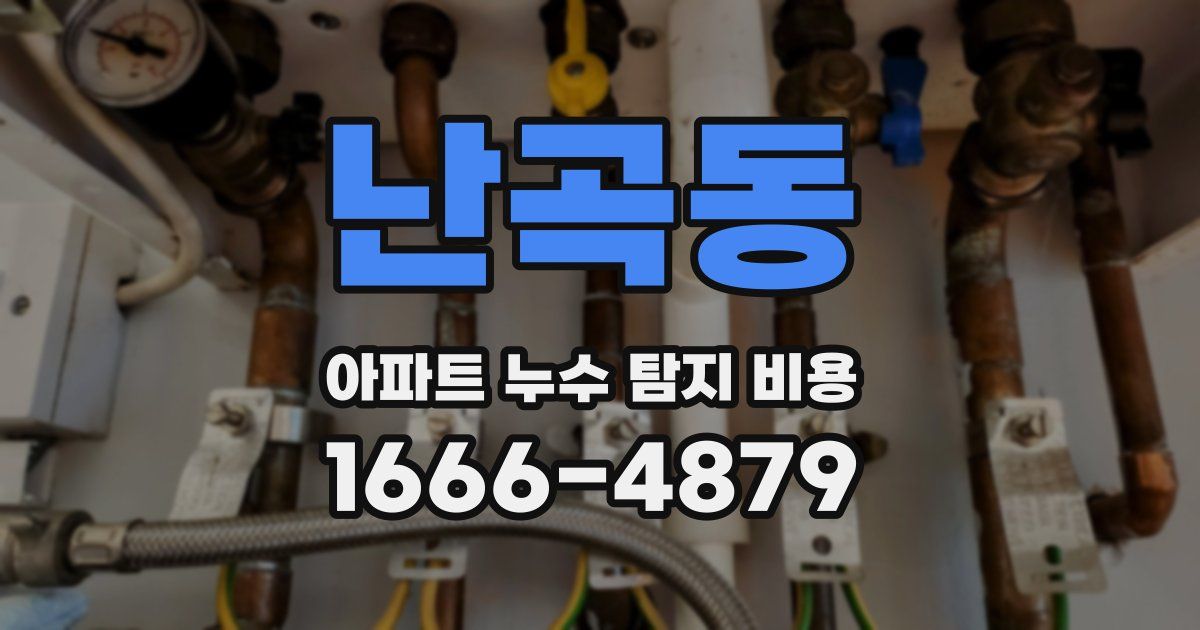 난곡동 아파트 누수 탐지 비용