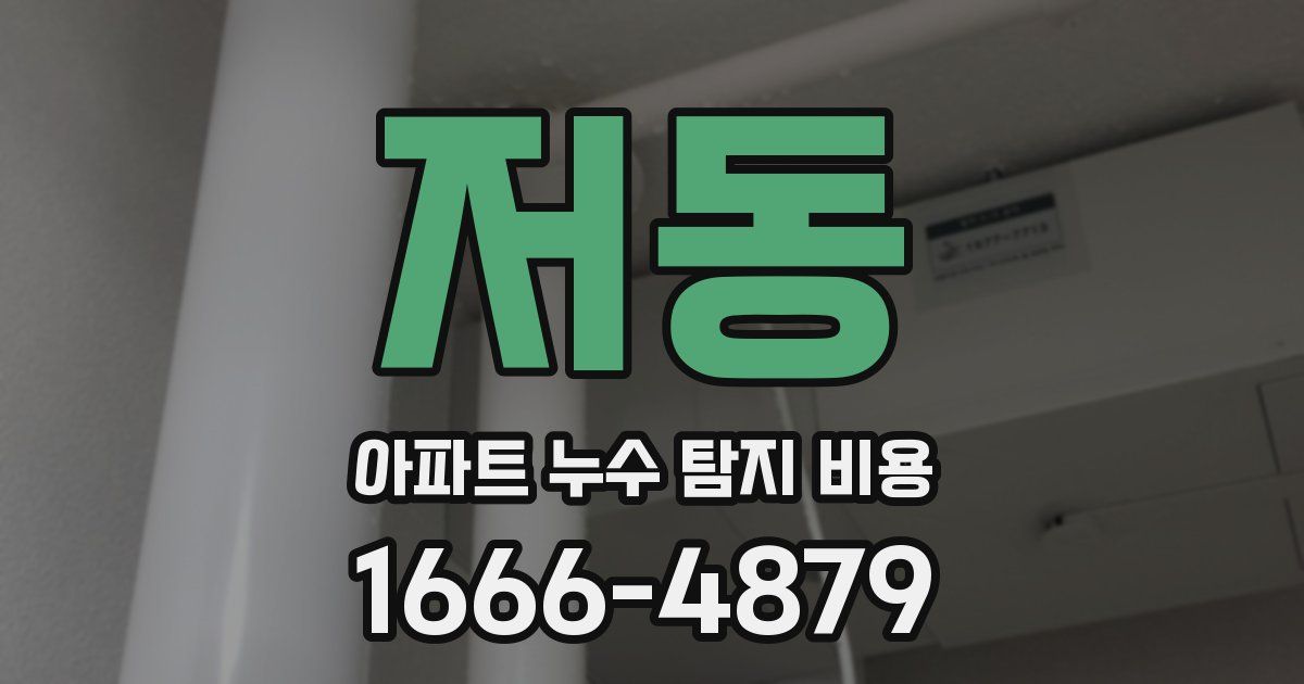 저동 아파트 누수 탐지 비용