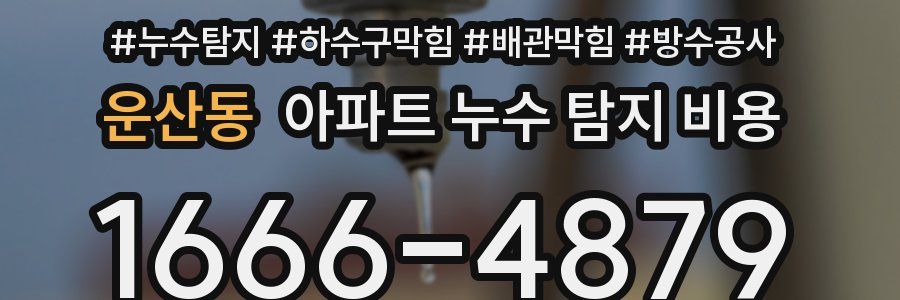 운산동 아파트 누수 탐지 비용