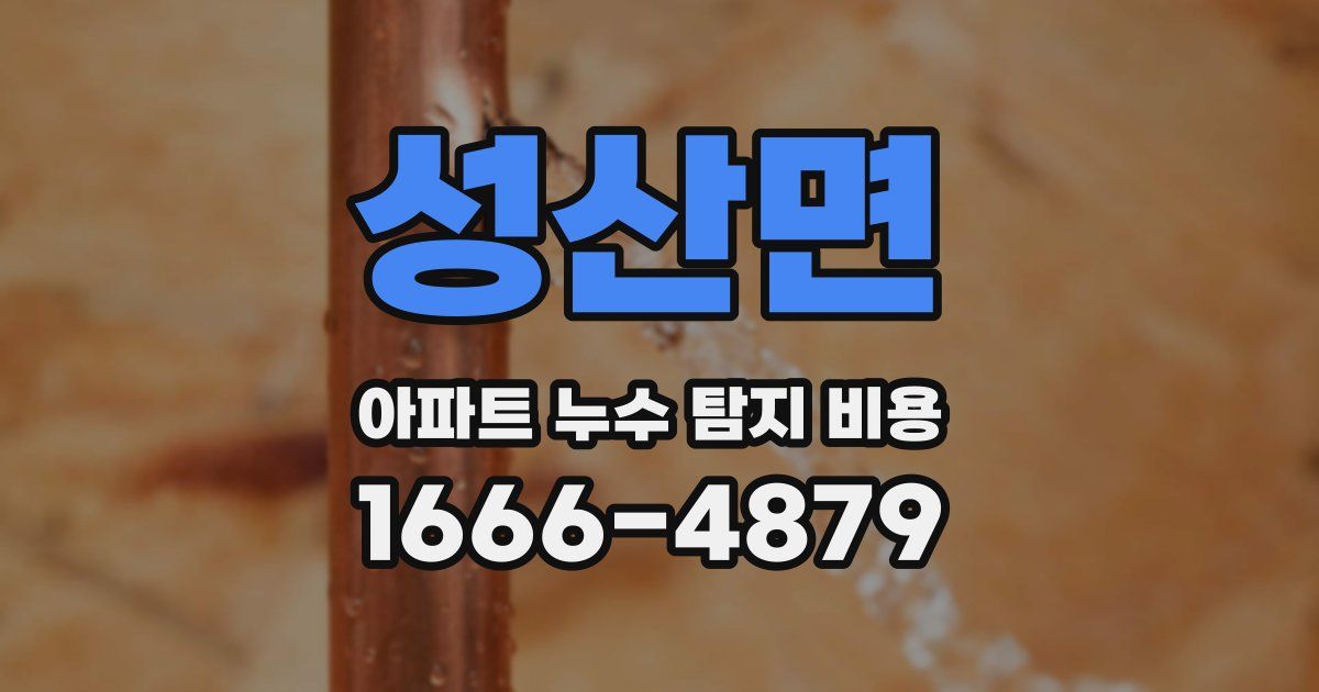 성산면 아파트 누수 탐지 비용