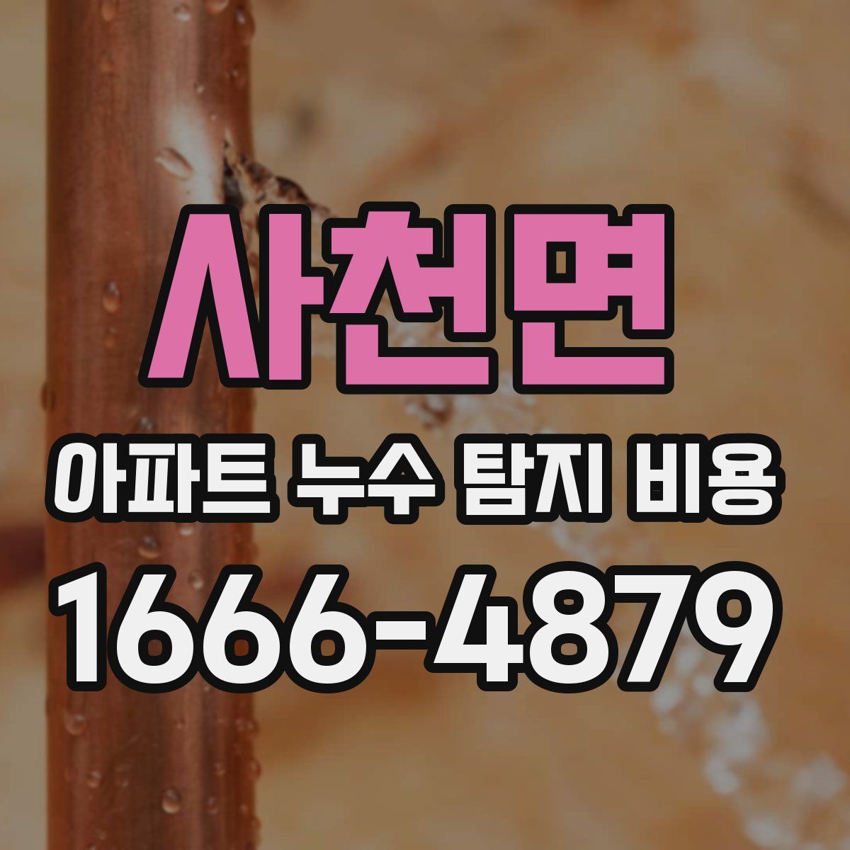 사천면 아파트 누수 탐지 비용