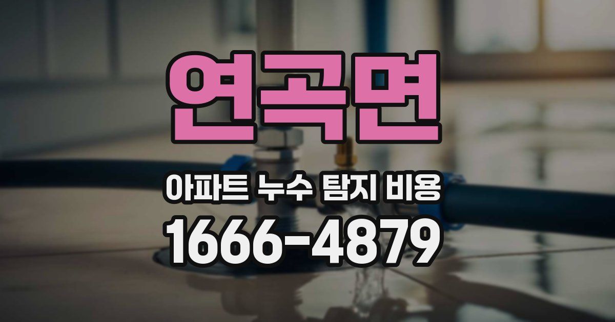 연곡면 아파트 누수 탐지 비용