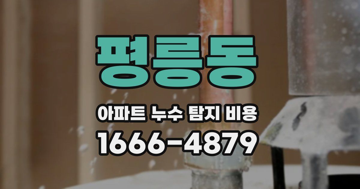 평릉동 아파트 누수 탐지 비용