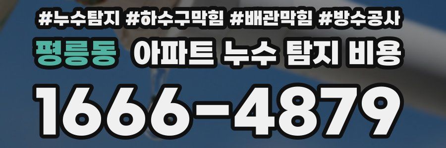 평릉동 아파트 누수 탐지 비용