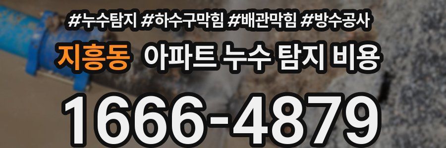 지흥동 아파트 누수 탐지 비용