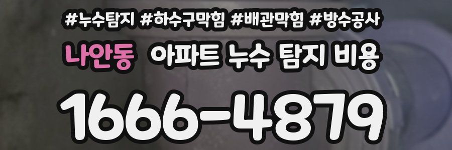 나안동 아파트 누수 탐지 비용
