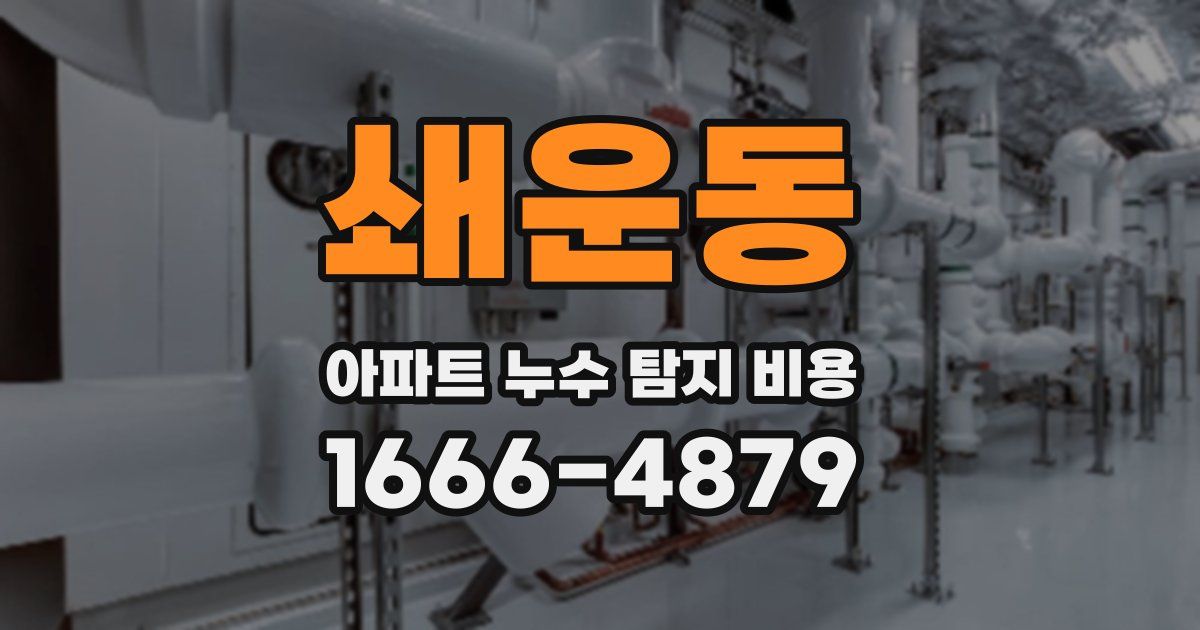 쇄운동 아파트 누수 탐지 비용
