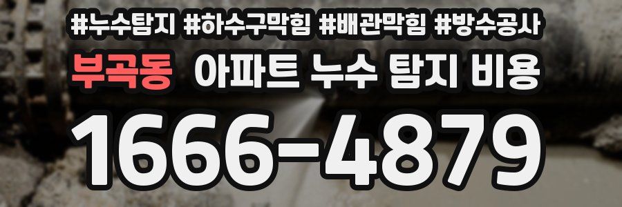 부곡동 아파트 누수 탐지 비용