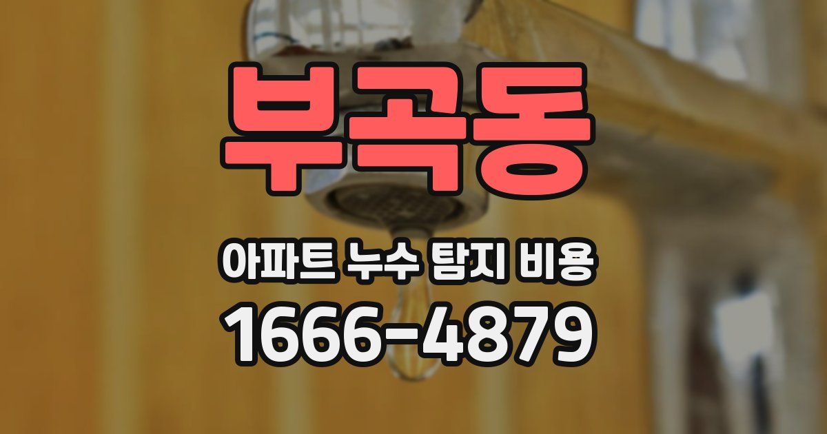 부곡동 아파트 누수 탐지 비용