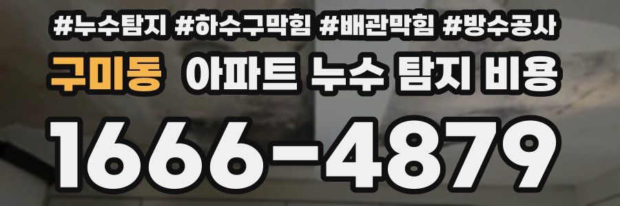 구미동 아파트 누수 탐지 비용