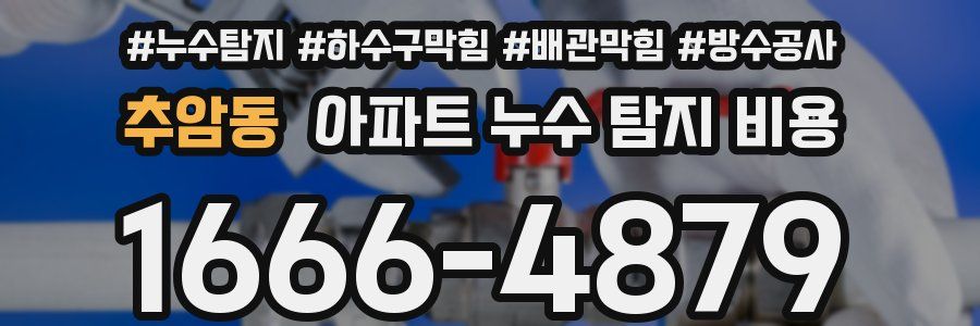 추암동 아파트 누수 탐지 비용