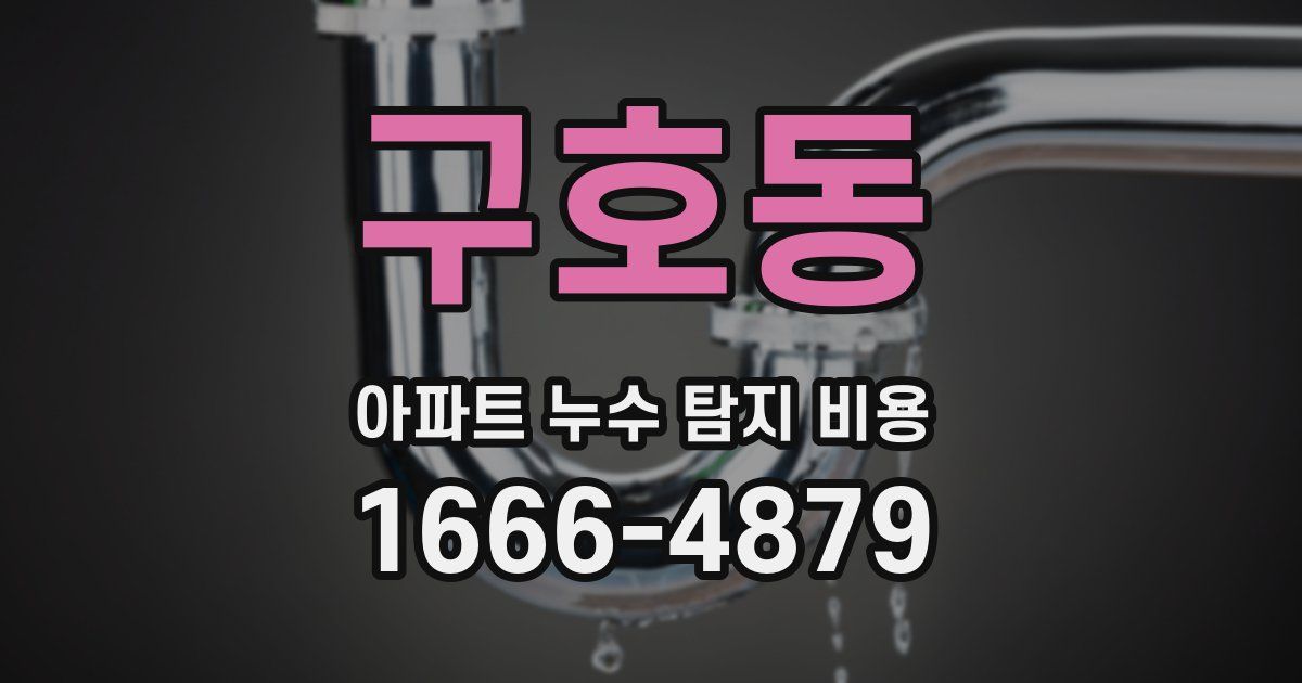 구호동 아파트 누수 탐지 비용