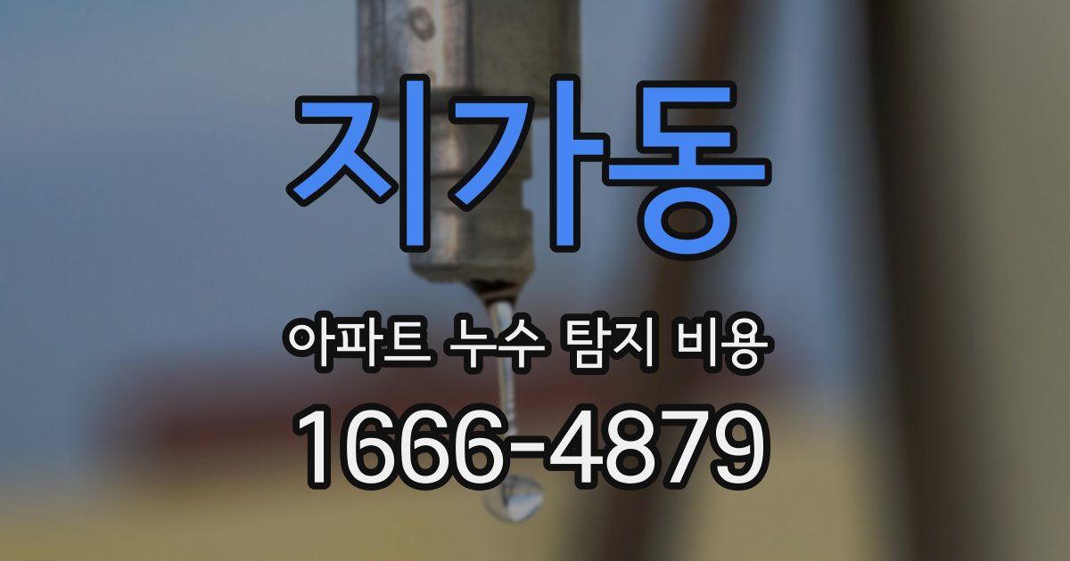 지가동 아파트 누수 탐지 비용