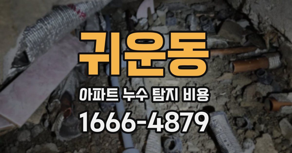 귀운동 아파트 누수 탐지 비용