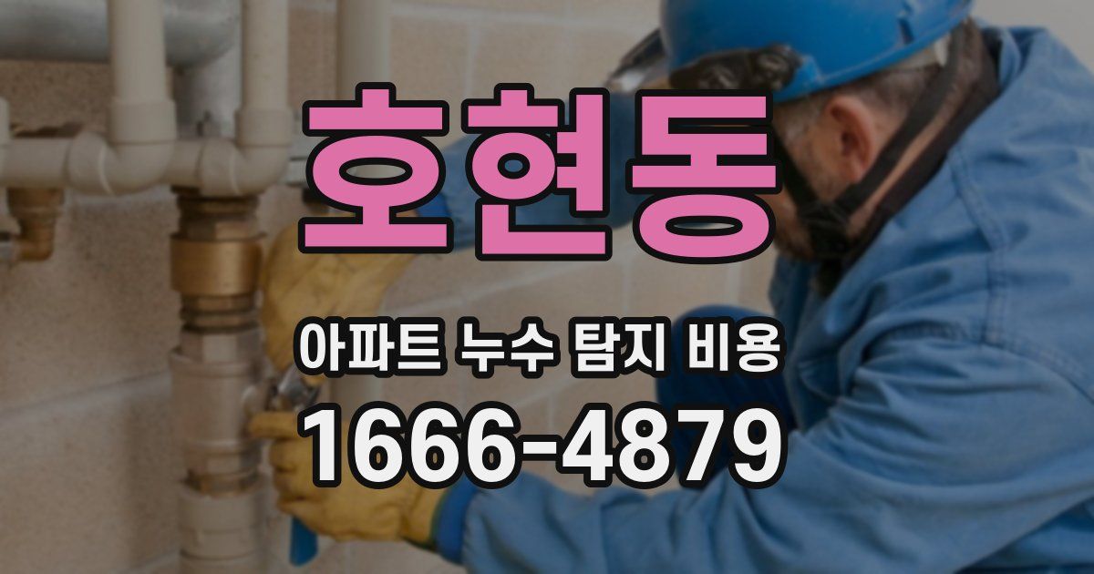 호현동 아파트 누수 탐지 비용