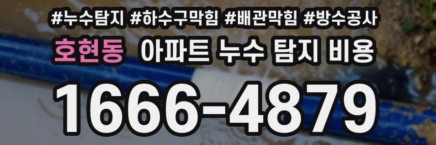 호현동 아파트 누수 탐지 비용
