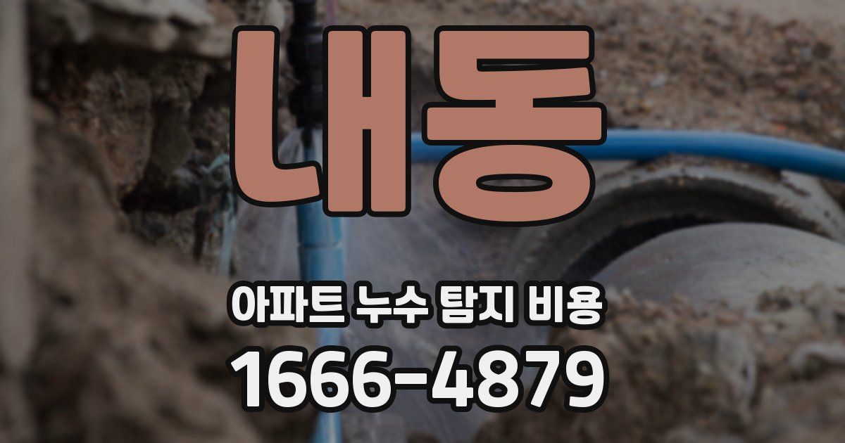 내동 아파트 누수 탐지 비용