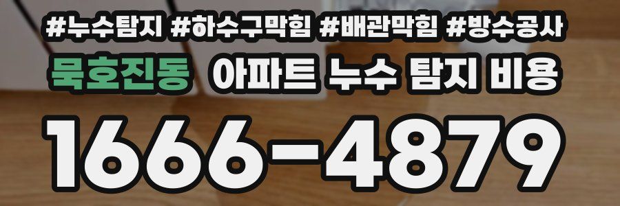 묵호진동 아파트 누수 탐지 비용