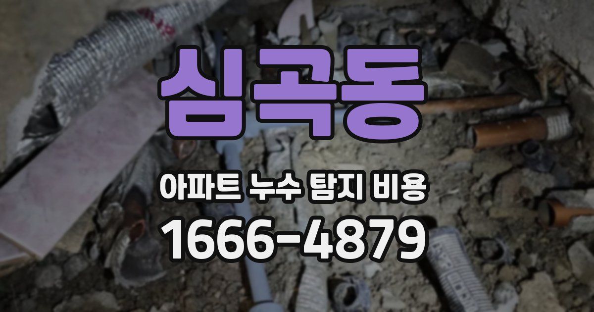 심곡동 아파트 누수 탐지 비용
