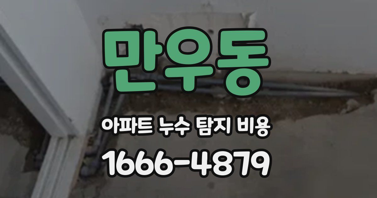 만우동 아파트 누수 탐지 비용