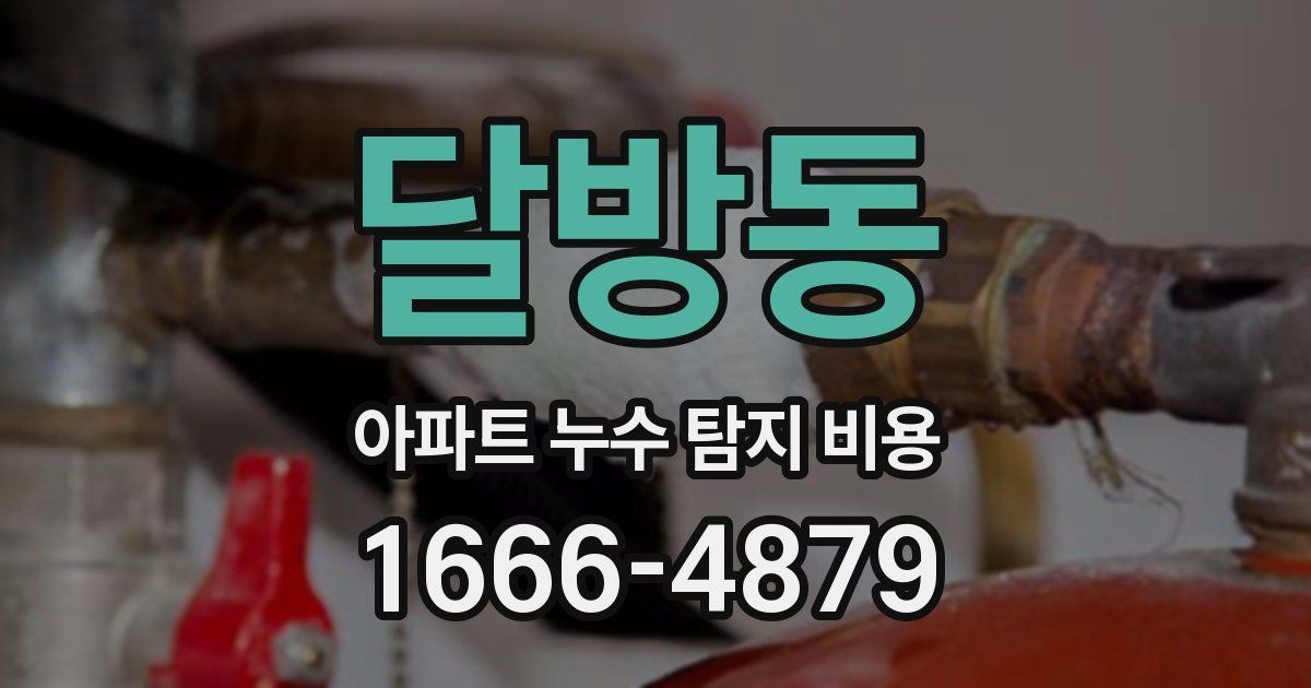 달방동 아파트 누수 탐지 비용