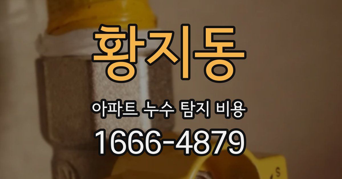 황지동 아파트 누수 탐지 비용