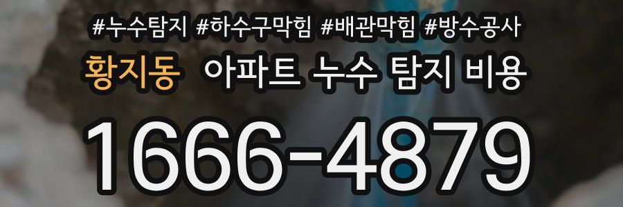 황지동 아파트 누수 탐지 비용