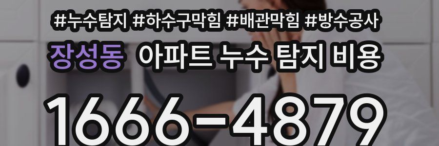 장성동 아파트 누수 탐지 비용