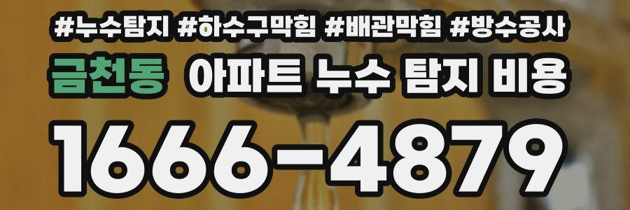 금천동 아파트 누수 탐지 비용