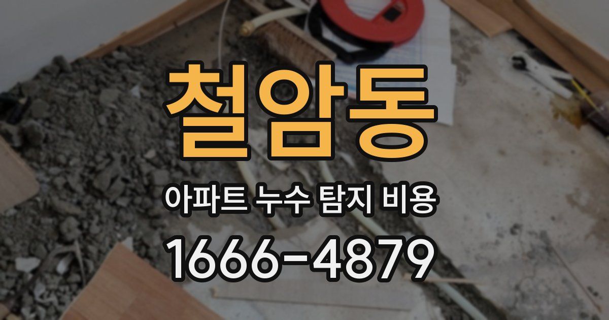 철암동 아파트 누수 탐지 비용