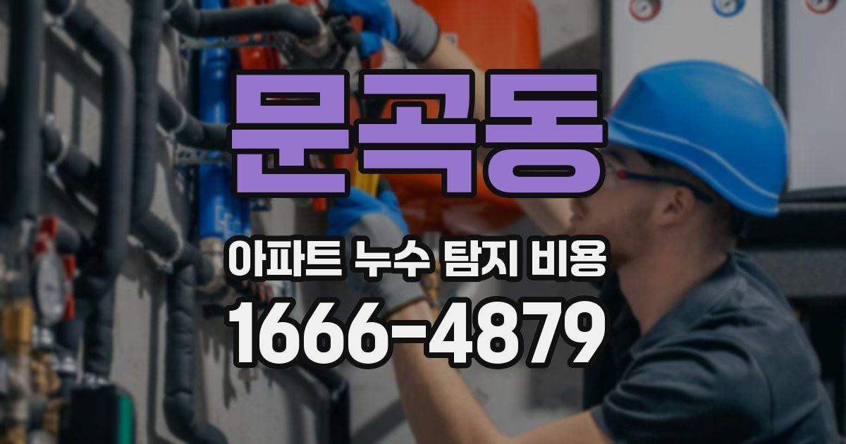문곡동 아파트 누수 탐지 비용