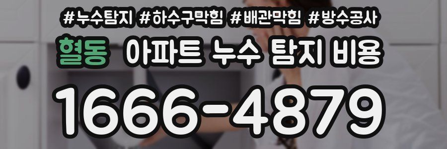 혈동 아파트 누수 탐지 비용