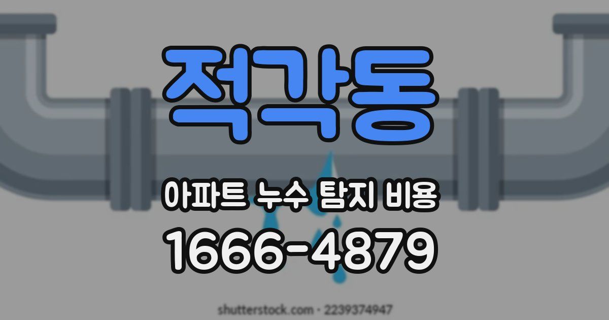 적각동 아파트 누수 탐지 비용