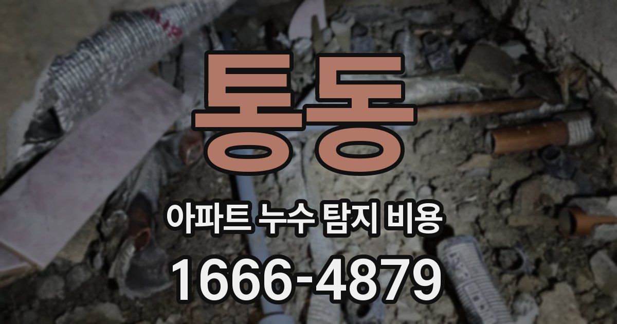 통동 아파트 누수 탐지 비용