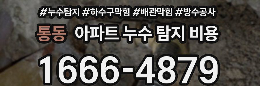 통동 아파트 누수 탐지 비용