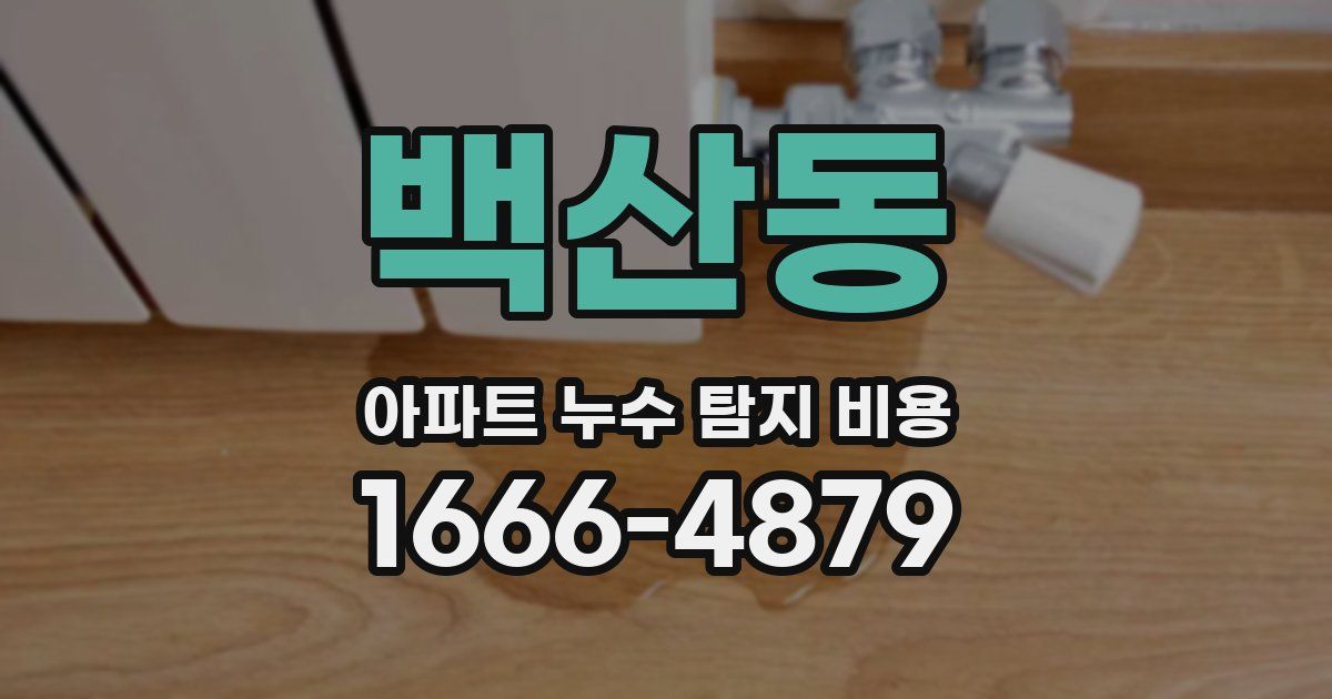 백산동 아파트 누수 탐지 비용