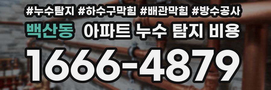 백산동 아파트 누수 탐지 비용