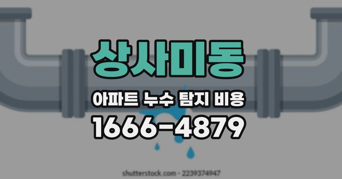 상사미동 아파트 누수 탐지 비용