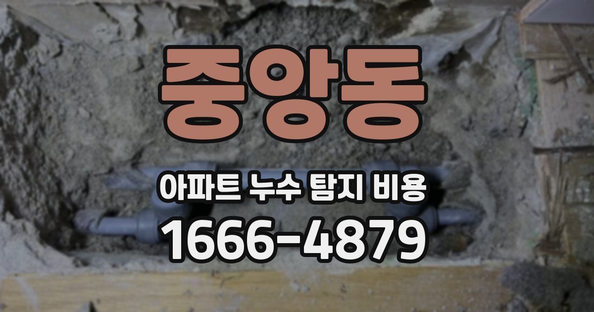 중앙동 아파트 누수 탐지 비용