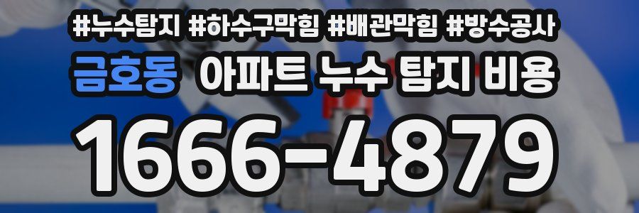 금호동 아파트 누수 탐지 비용