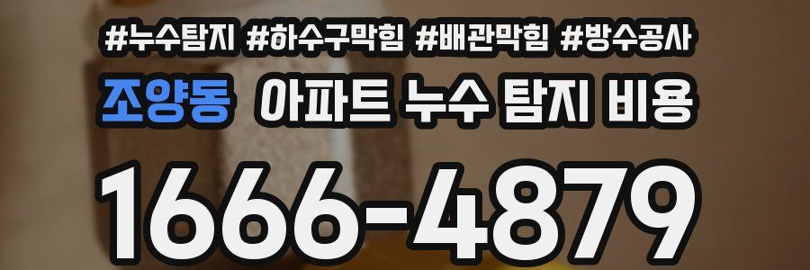 조양동 아파트 누수 탐지 비용