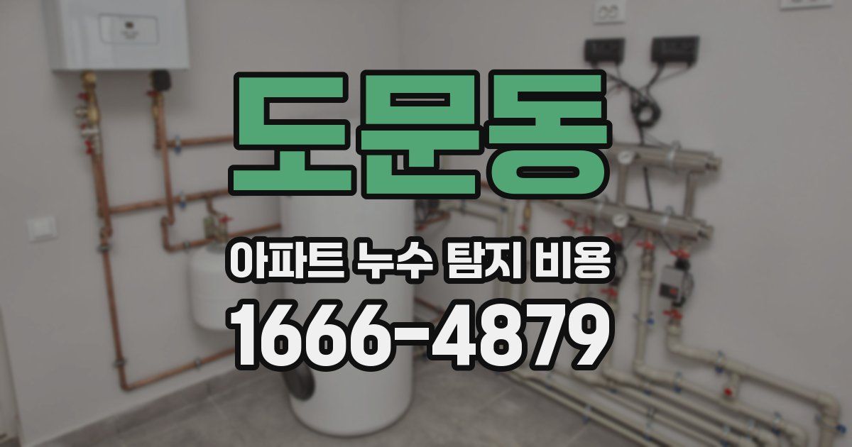 도문동 아파트 누수 탐지 비용