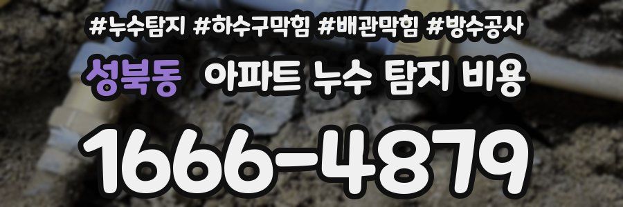 성북동 아파트 누수 탐지 비용
